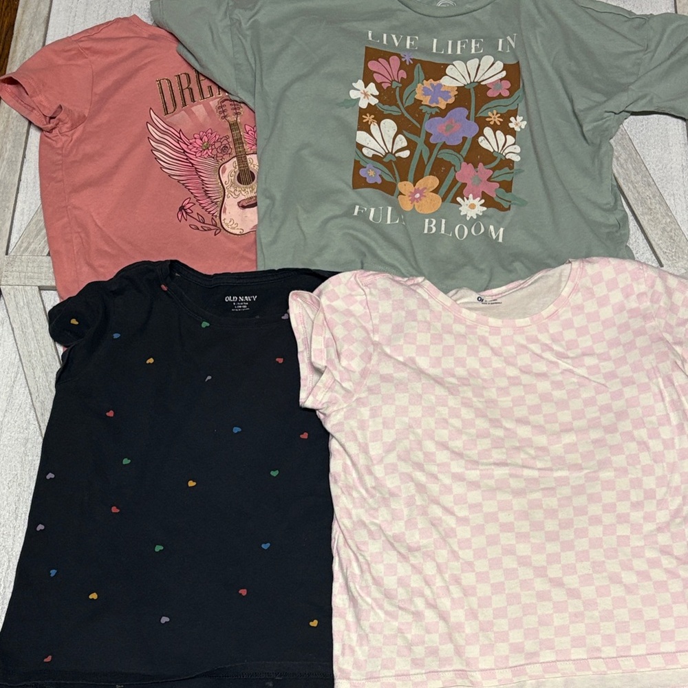 Girls' Graphic T-Shirts - Set of 4